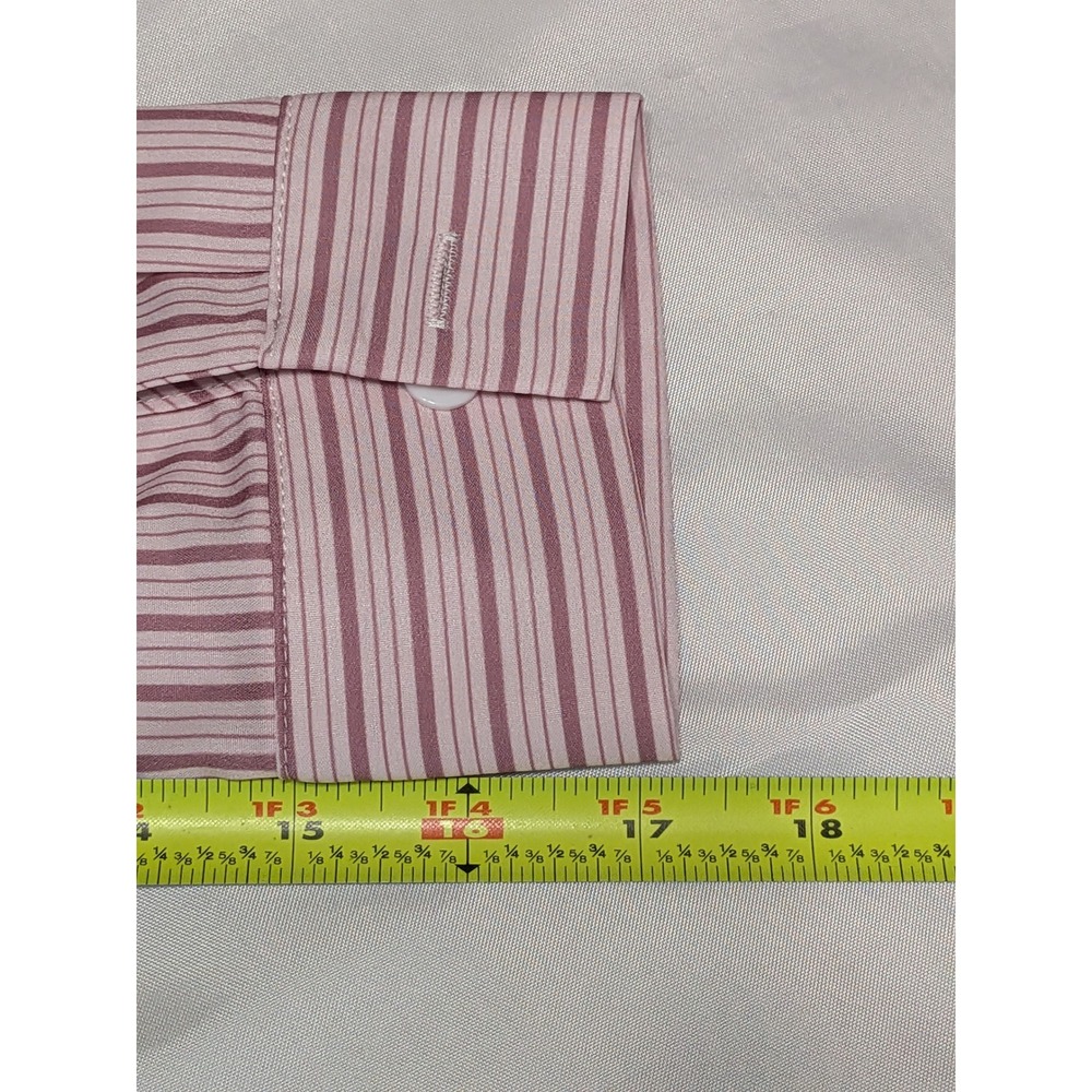 SHEIN Button Down Shirt Women Petite S Pink Striped Excellent Long Sleeve Blouse - Picture 7 of 7
